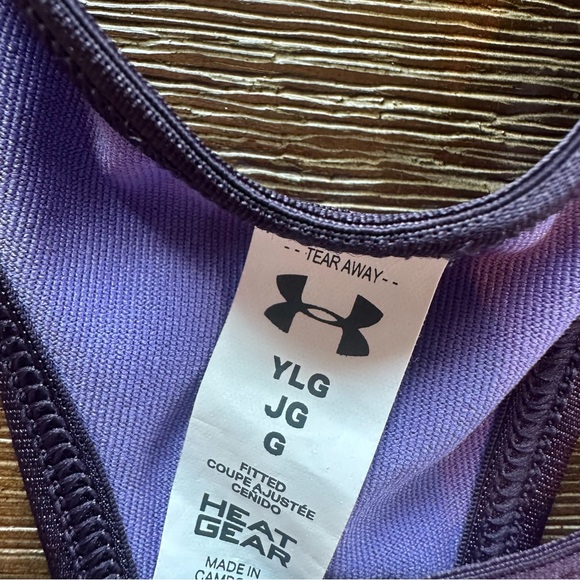Under Armour Girls Purple and Orange Sports Bra Bralette size Large - Picture 2 of 3